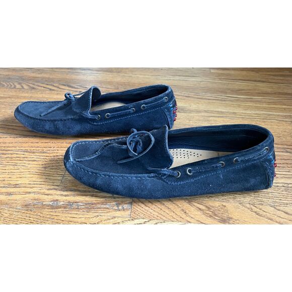 BRUNELLO CUCINELLI Blue Suede Slip On Loafers Moccasins Shoes  Mens Size 10